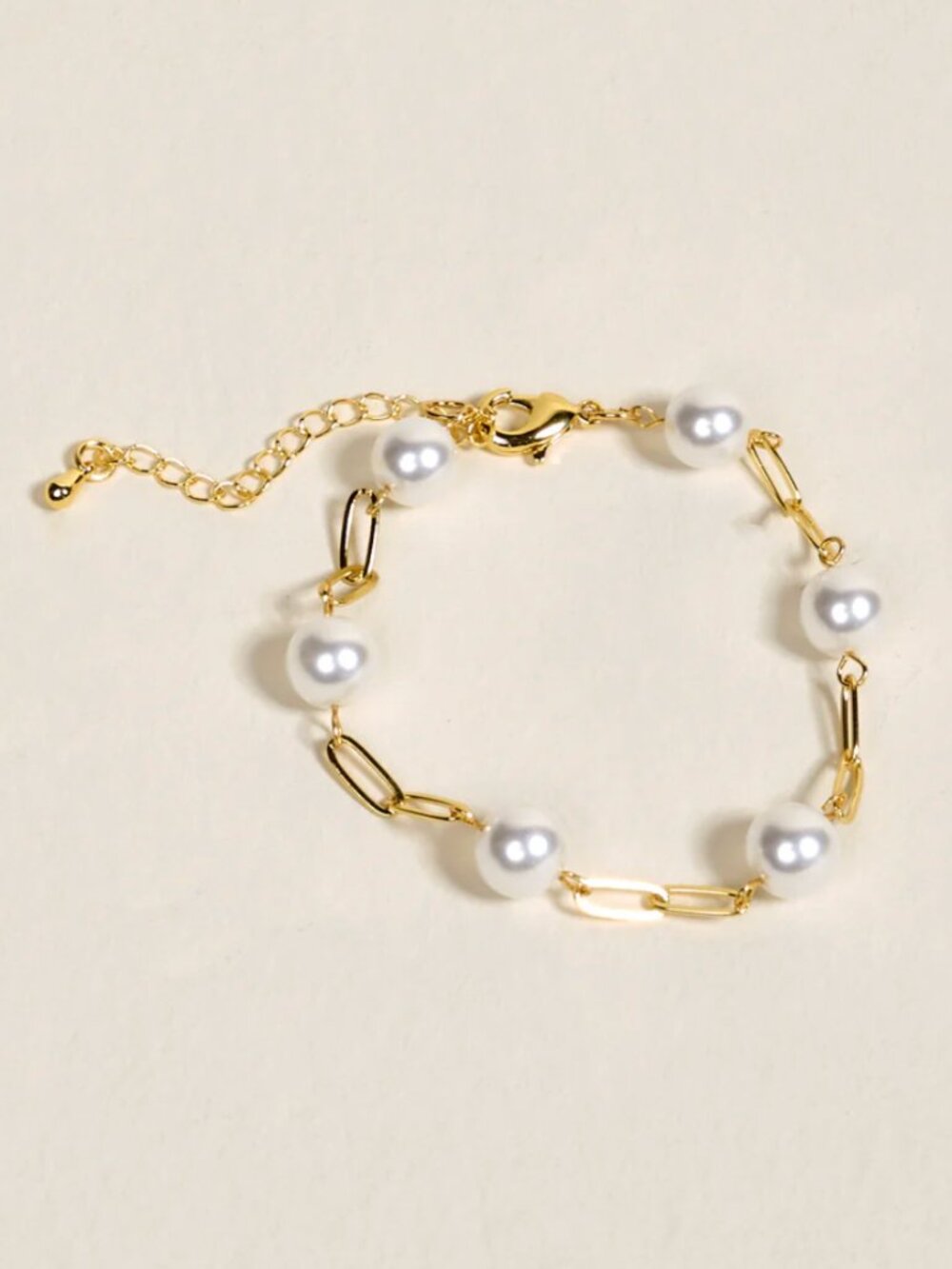 Pearl Paperclip Bracelet Chain